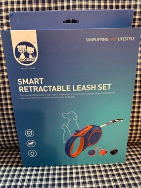 DOGNESS Smart Retractable Leash Set - Blue & Orange